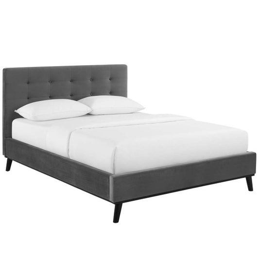 McKenzie Queen Biscuit Tufted Performance Velvet Platform Bed By Modway