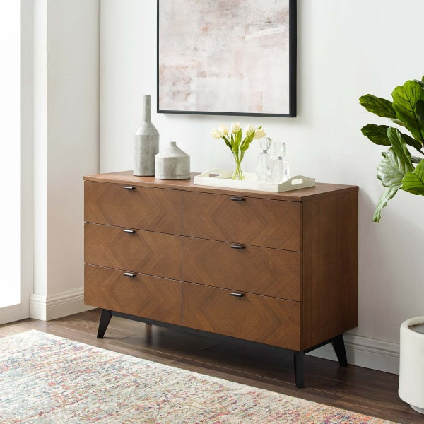 Kali Wood Dresser Walnut By Modway