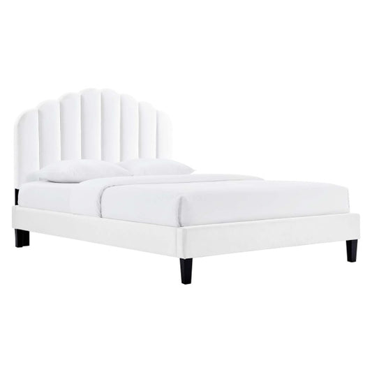 Daisy Performance Velvet Queen Platform Bed By Modway