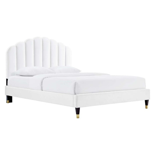 Daisy Performance Velvet Queen Platform Bed By Modway