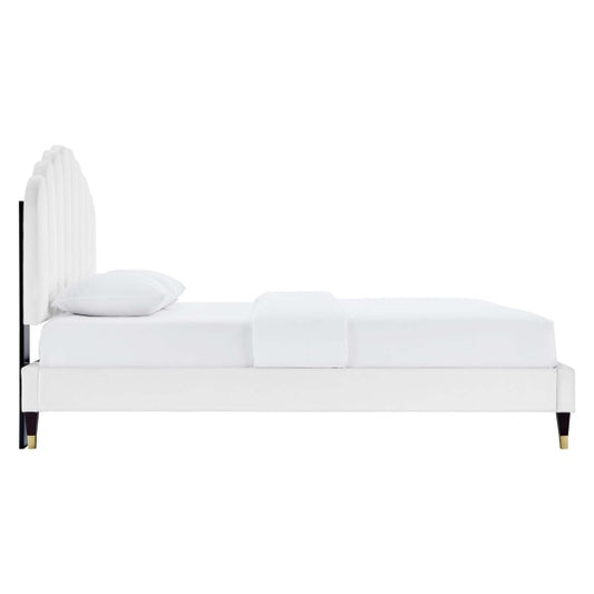 Daisy Performance Velvet Queen Platform Bed By Modway
