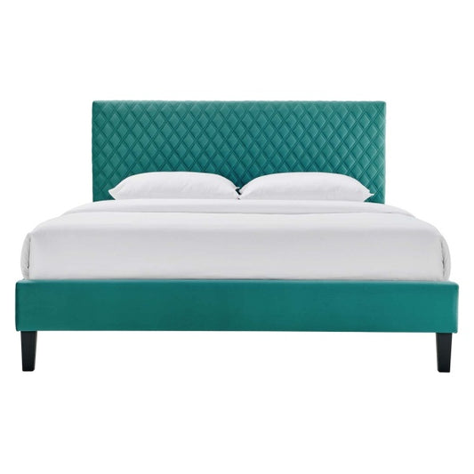 Garcelle Performance Velvet Queen Platform Bed By Modway