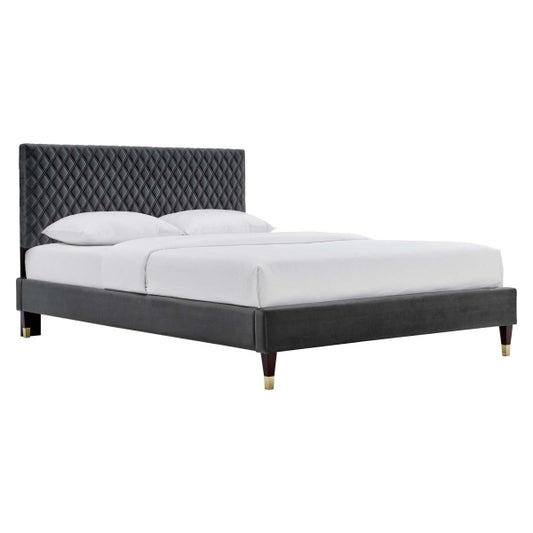 Garcelle Performance Velvet Queen Platform Bed By Modway