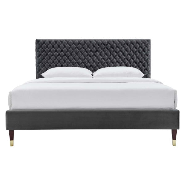Garcelle Performance Velvet Queen Platform Bed By Modway