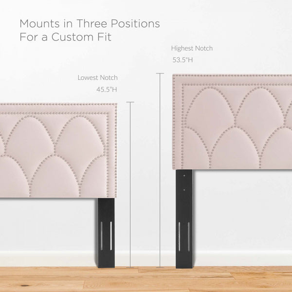 Greta Performance Velvet Full/Queen Headboard Pink by Modway