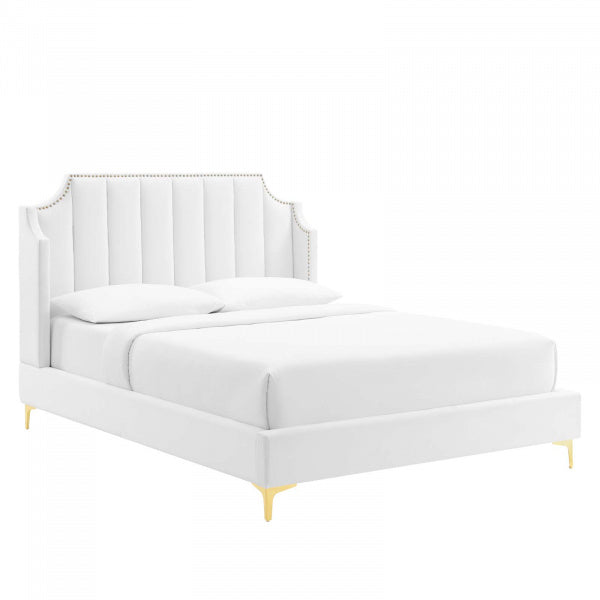 Daniella Performance Velvet Queen Platform Bed by Modway