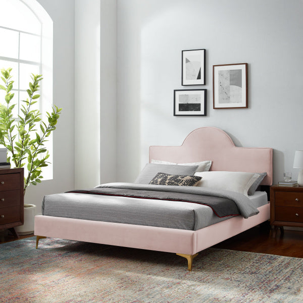 Sunny Performance Velvet Queen Bed By Modway