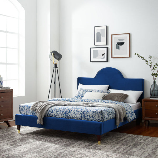 Aurora Performance Velvet Queen Bed By Modway