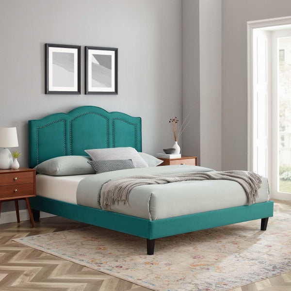 Emerson Performance Velvet Queen Platform Bed By Modway