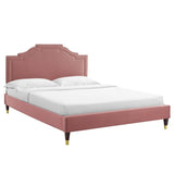 Adelaide Performance Velvet Queen Platform Bed By Modway