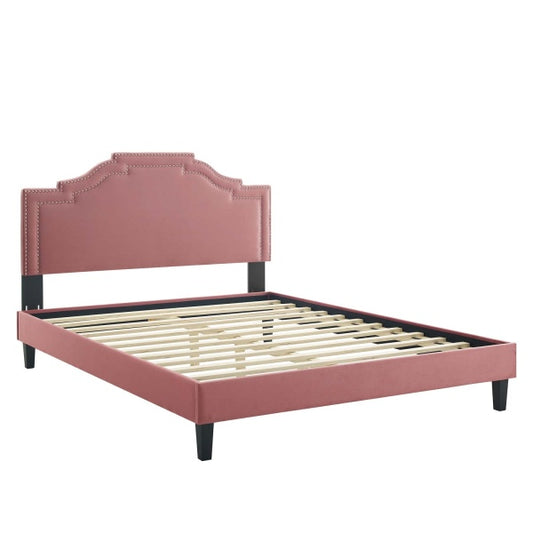 Adelaide Performance Velvet Queen Platform Bed By Modway