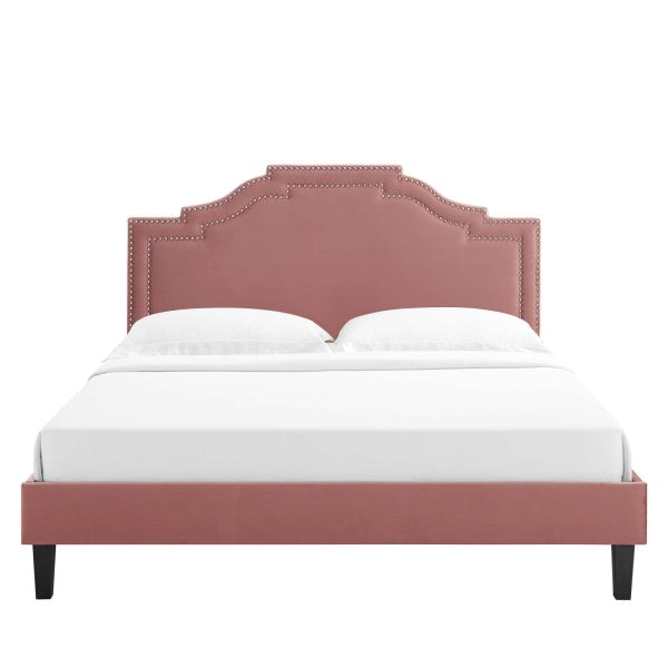 Adelaide Performance Velvet Queen Platform Bed By Modway