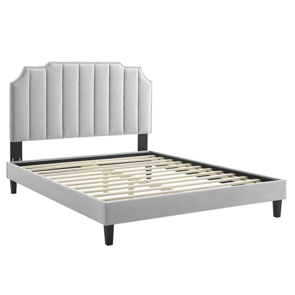 Colette Queen Performance Velvet Platform Bed By Modway