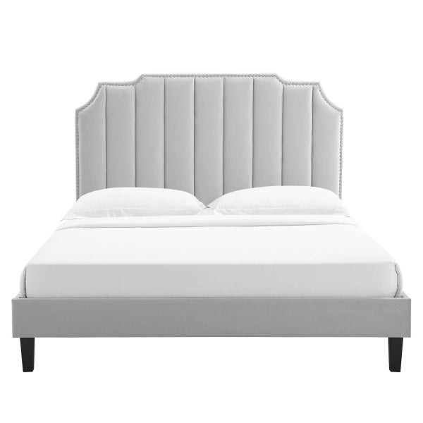 Colette Queen Performance Velvet Platform Bed By Modway
