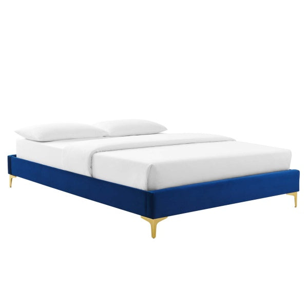 Reagan Queen Performance Velvet Platform Bed By Modway