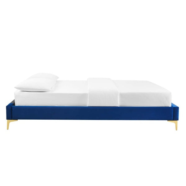 Reagan Queen Performance Velvet Platform Bed By Modway