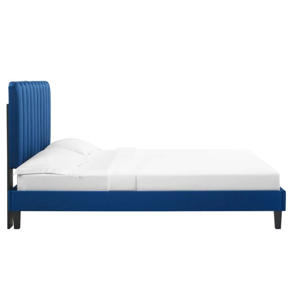 Reagan Queen Performance Velvet Platform Bed By Modway