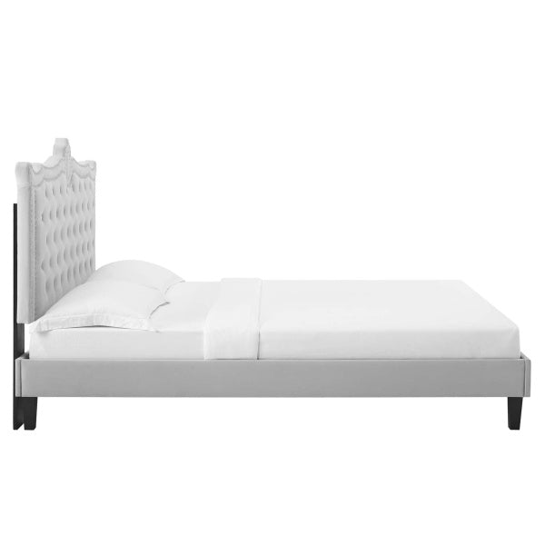 Clara Performance Velvet Queen Platform Bed By Modway