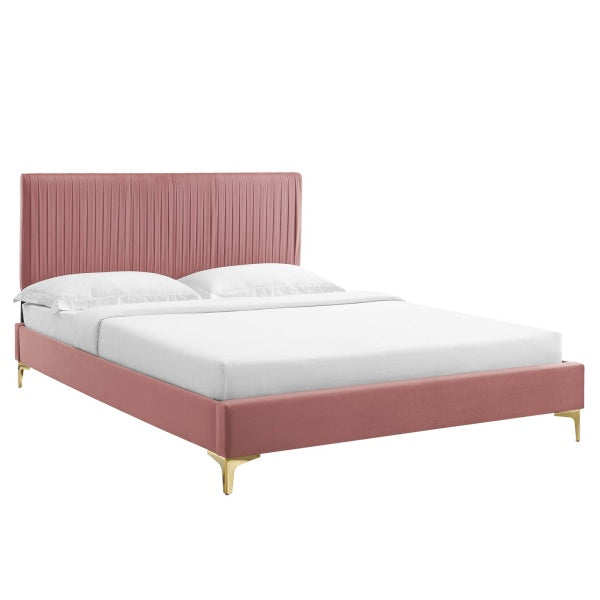 Peyton Performance Velvet Queen Platform Bed By Modway