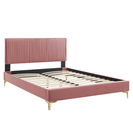 Peyton Performance Velvet Queen Platform Bed By Modway