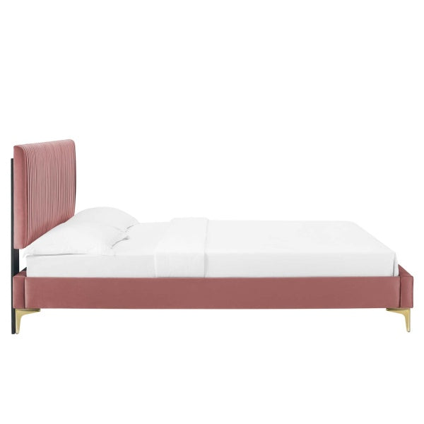 Peyton Performance Velvet Queen Platform Bed By Modway