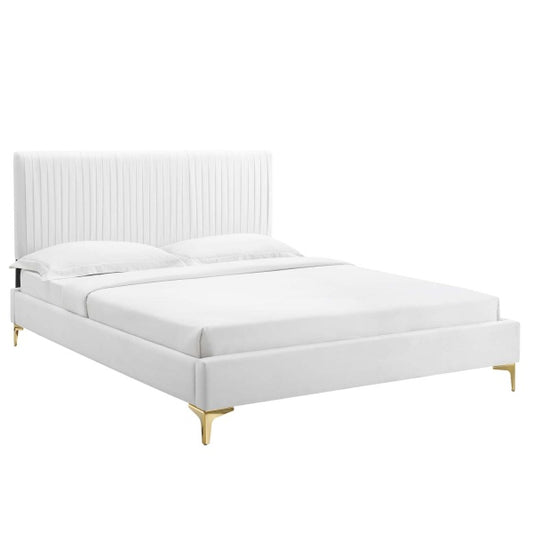 Peyton Performance Velvet Queen Platform Bed By Modway