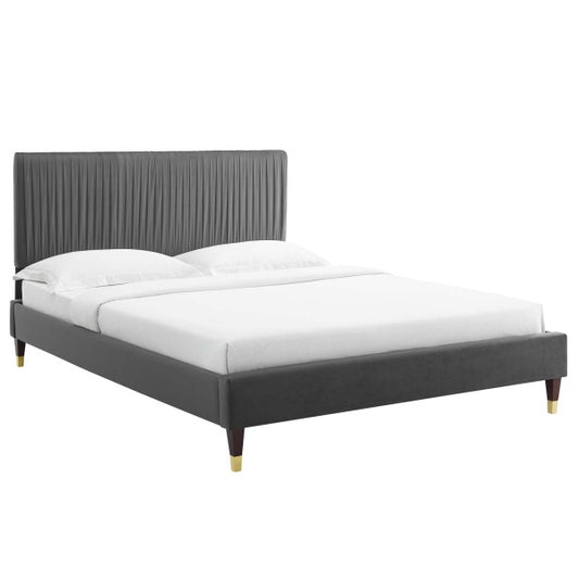 Peyton Performance Velvet Queen Platform Bed By Modway