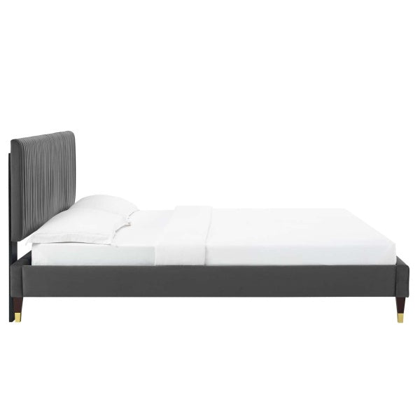 Peyton Performance Velvet Queen Platform Bed By Modway