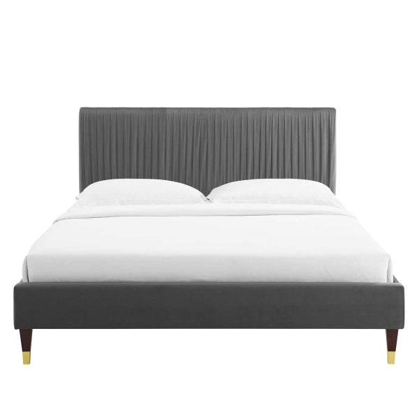 Peyton Performance Velvet Queen Platform Bed By Modway