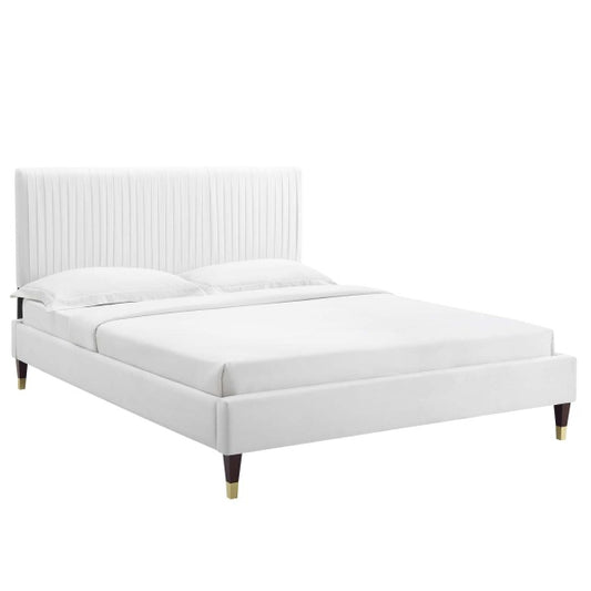 Peyton Performance Velvet Queen Platform Bed By Modway