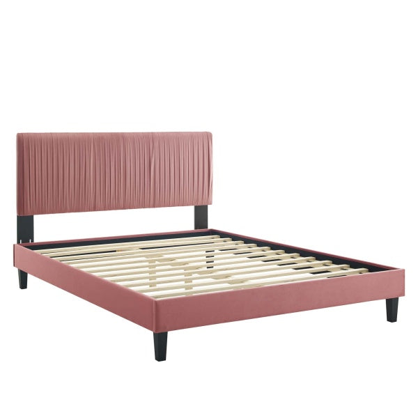 Peyton Performance Velvet Queen Platform Bed By Modway
