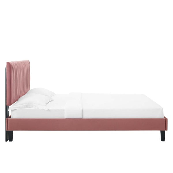 Peyton Performance Velvet Queen Platform Bed By Modway