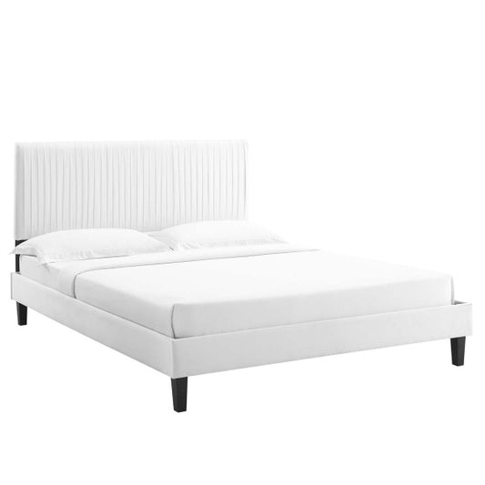 Peyton Performance Velvet Queen Platform Bed By Modway