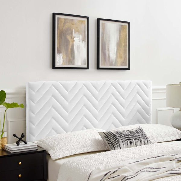 Mercy Chevron Tufted Performance Velvet Full/Queen Headboard