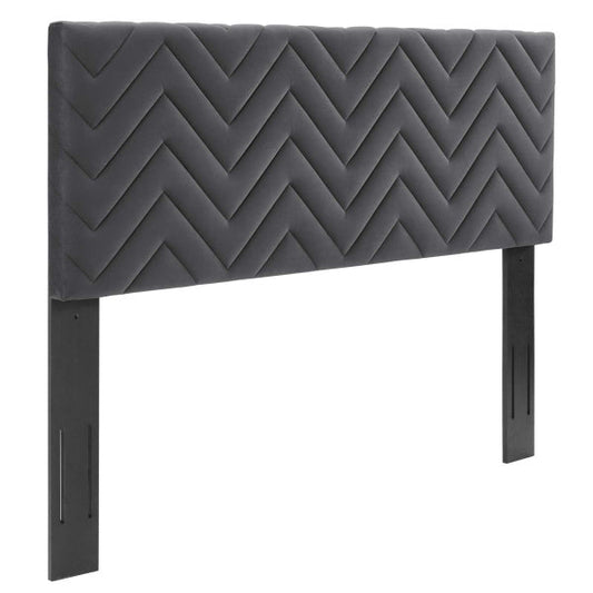 Mercy Chevron Tufted Performance Velvet Twin Headboard