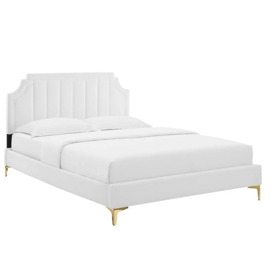 Sienna Performance Velvet Queen Platform Bed By Modway