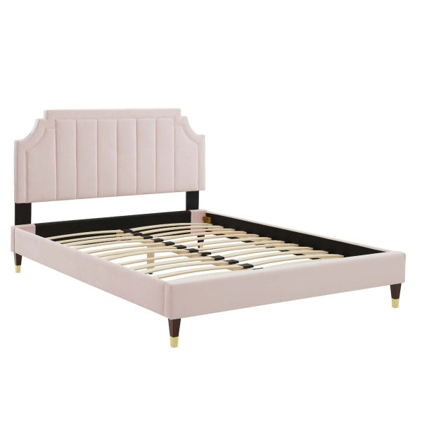 Sienna Performance Velvet Queen Platform Bed By Modway