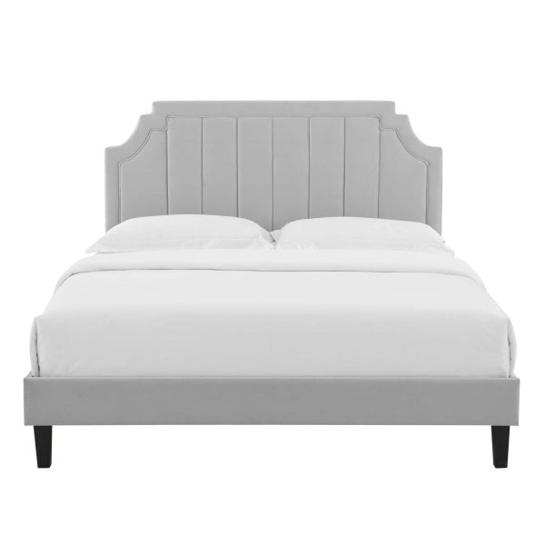 Sienna Performance Velvet Queen Platform Bed By Modway