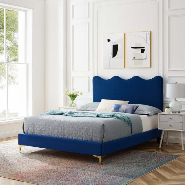Current Performance Velvet Twin Platform Bed By Modway