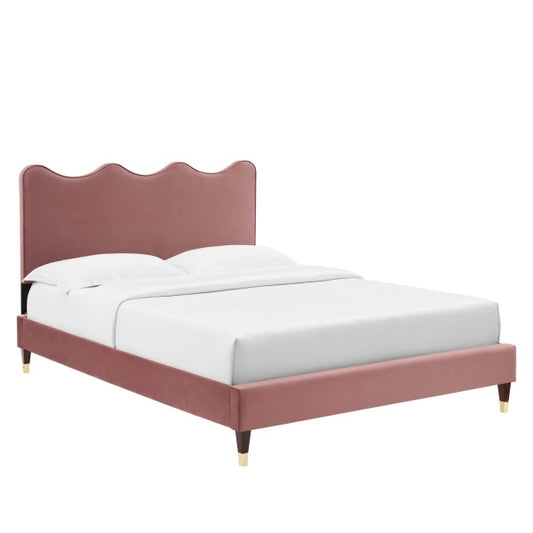 Current Performance Velvet Twin Platform Bed By Modway