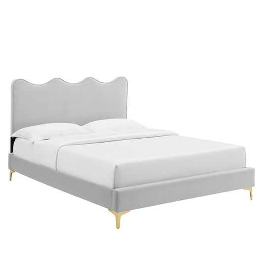 Current Performance Velvet Full Platform Bed By Modway