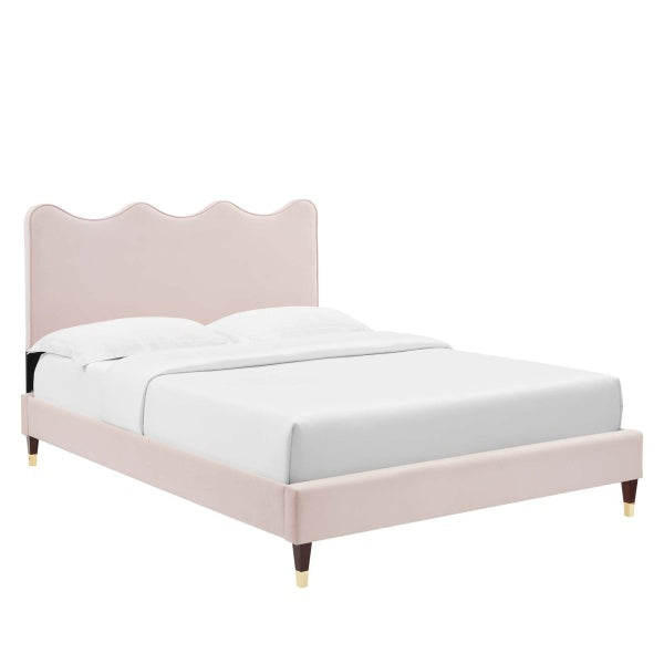 Current Performance Velvet Full Platform Bed By Modway