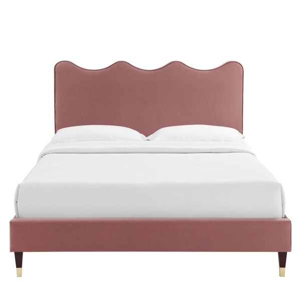 Current Performance Velvet Queen Platform Bed By Modway