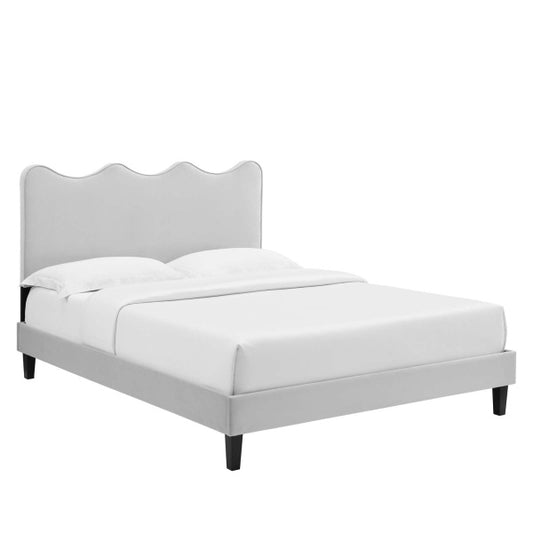 Current Performance Velvet Queen Platform Bed By Modway