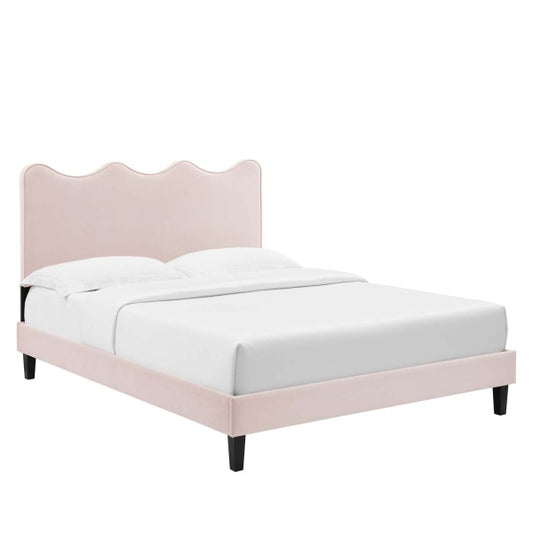 Current Performance Velvet Queen Platform Bed By Modway