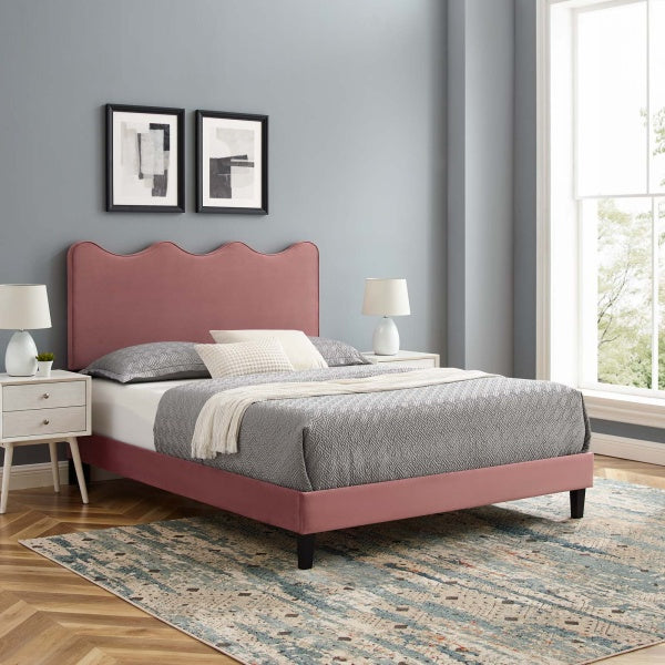 Current Performance Velvet King Platform Bed By Modway