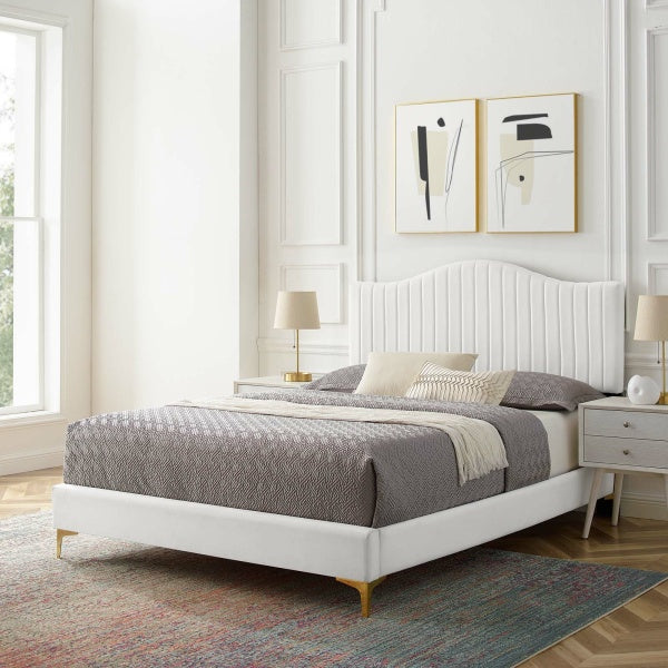 uniper Channel Tufted Performance Velvet Queen Platform Bed By Modway