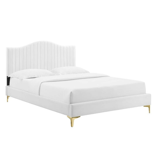 uniper Channel Tufted Performance Velvet Queen Platform Bed By Modway