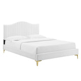 uniper Channel Tufted Performance Velvet Queen Platform Bed By Modway