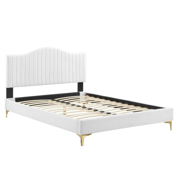 uniper Channel Tufted Performance Velvet Queen Platform Bed By Modway